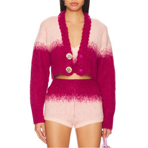 Nana Jacqueline 'Daphne Diamond' Pink Cardigan Size L